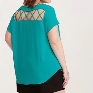 Torrid Georgette Cage Back Cutout Top NWT SIze 2X